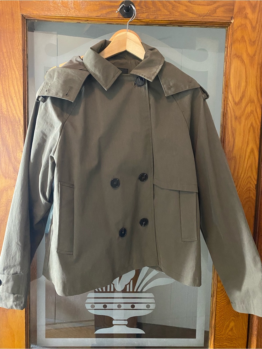 Zara Olive Green Short Trench Coat